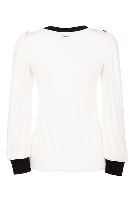 Ženska majica dugih rukava sa okruglim izrezom i kontrastnim rubom Tiffany Production